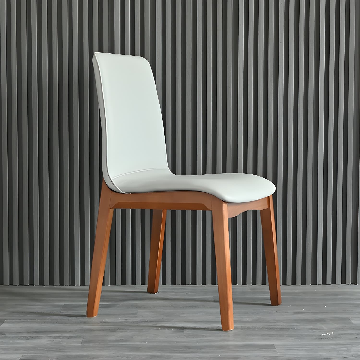 Modern Faux Leather Dining Chair with Solid Wood Legs for Dining Room - image 6
