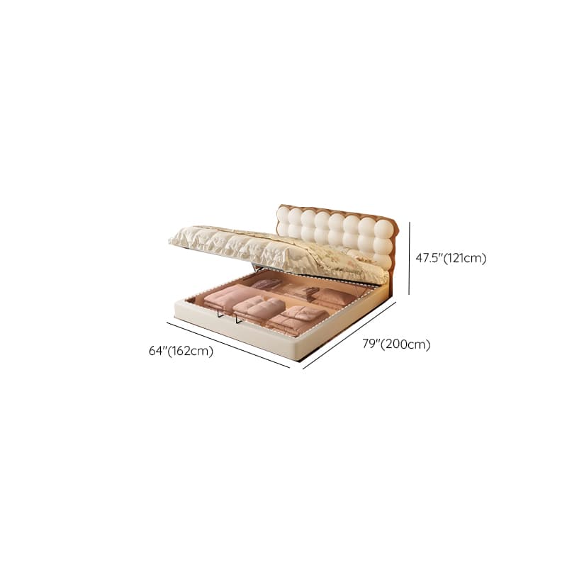 Storage Included Panel Bed with 3 Storage Boxes, Steel Frame, Stitch-tufted Design, and Sponge Upholstery - image 7
