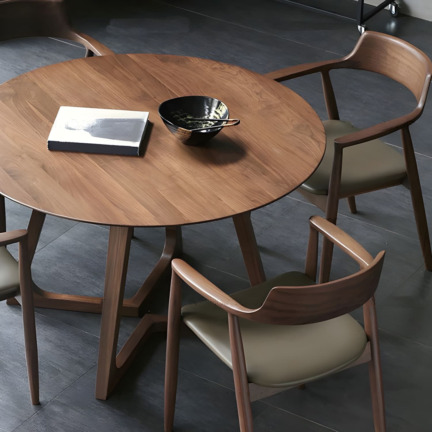 Round Dining Room Table Set 1/2/4 Pieces Modern Solid Wood Dining Room and Arm Chairs - image 6