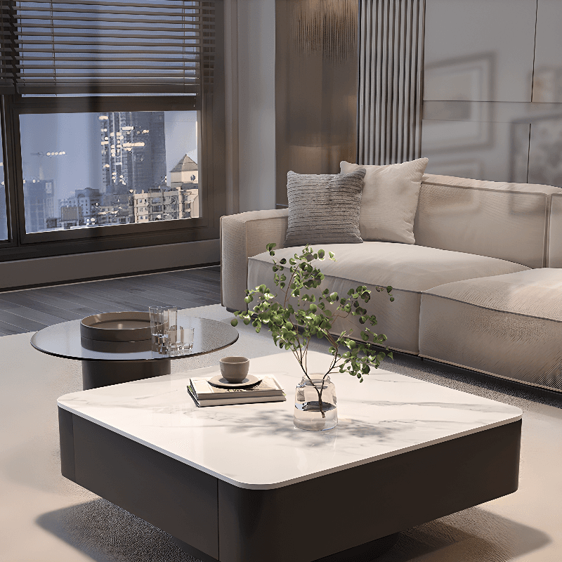 Nested Square Side Table with 2 Drawers - image 13