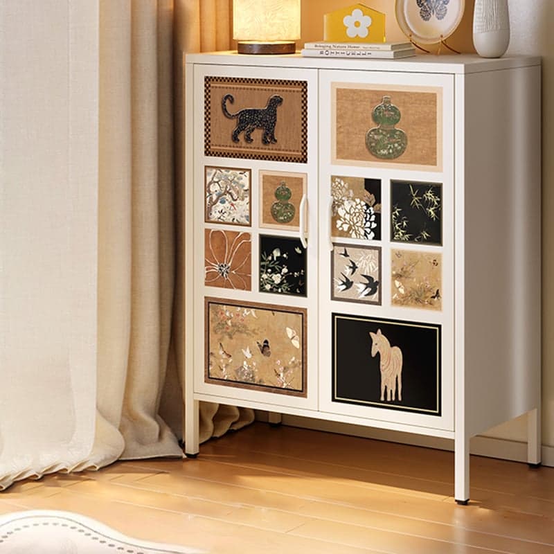Damp-proof, Scratch-immune Steel Accent Cabinet with Adjustable Shelf, Grip Bars in Midnight Black/Chalk, Stain Resistant - image 6