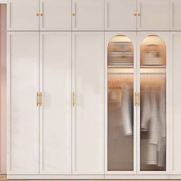 Simple Beige Engineered Wood Freestanding Armoire Cabinet with Soft Close Door, Clothing Rod & Interior Shelves - image 8