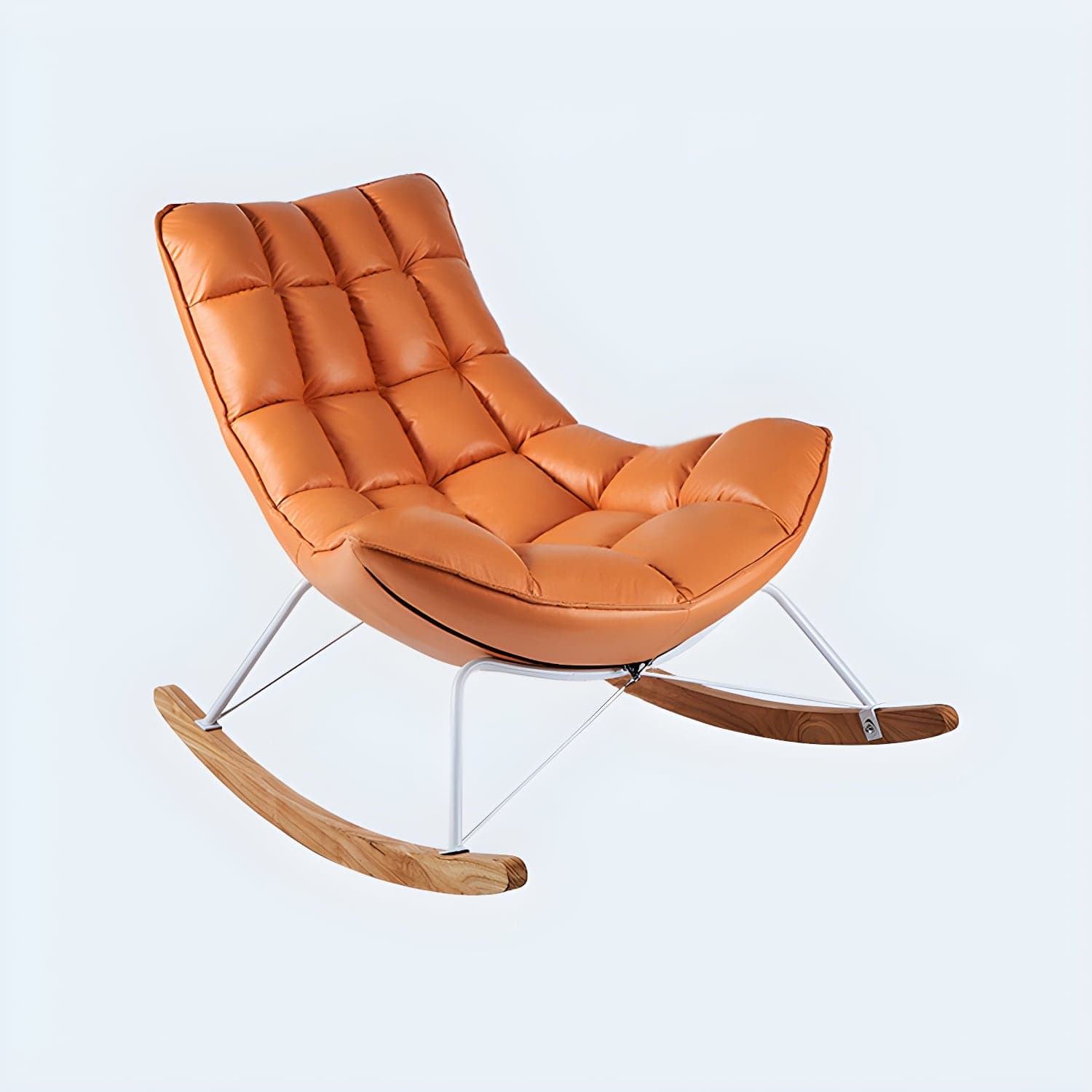 Modern Leather Rocking Chair Removable Cushions Rocker Chair for Drawing Room - image 4