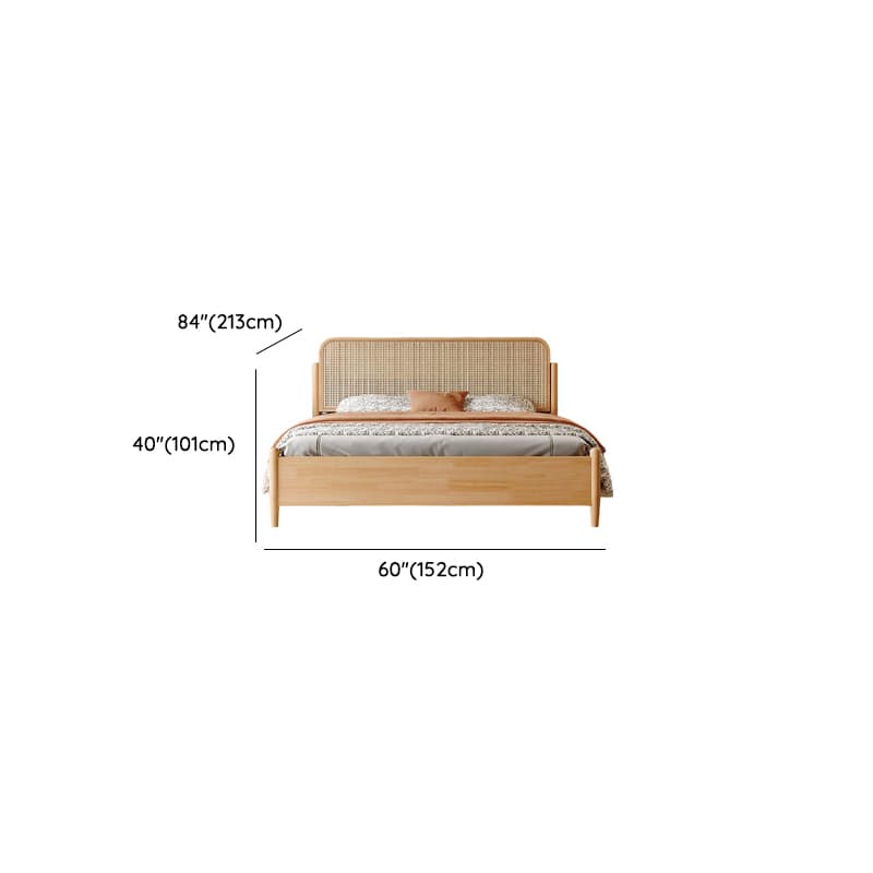 Natural Color Solid Color Panel Bed for Bedroom - image 7