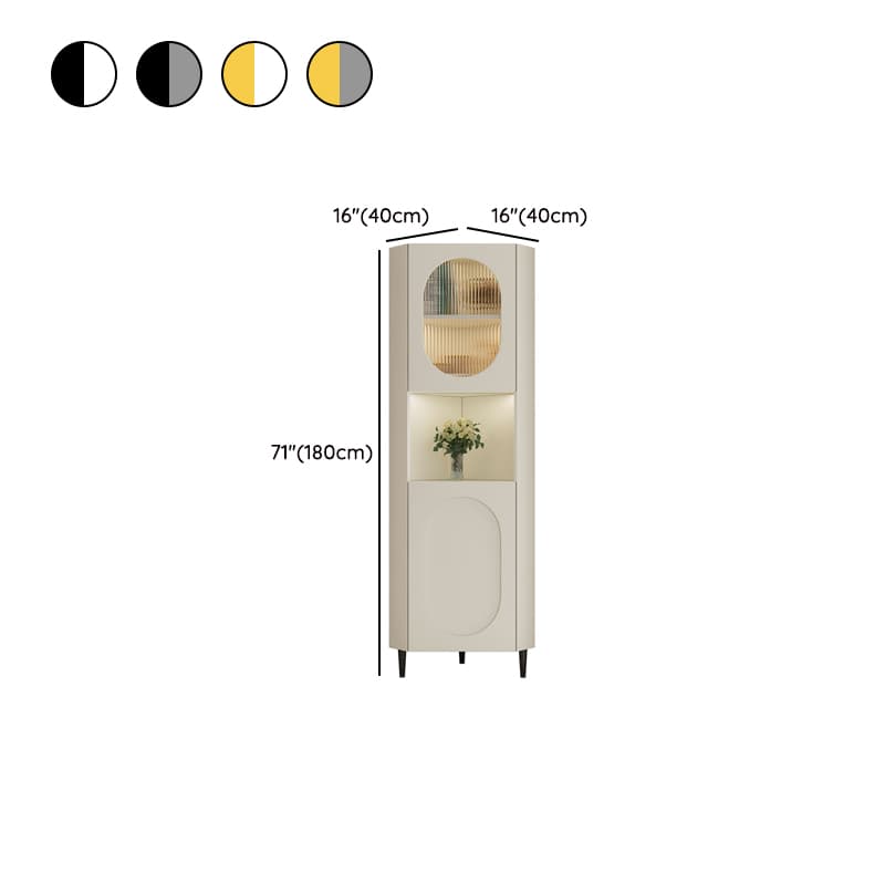 Modern Corner Accent Cabinet with Glass Doors and Exterior Shelving - image 11