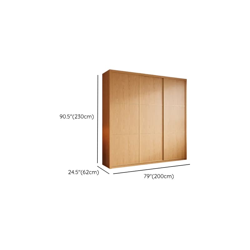 Wood Grain Minimalist Natural Wood Wardrobe Closet with Soft Close Drawer, Soft Close Door, Interior Shelves, and Clothing Rod - image 25