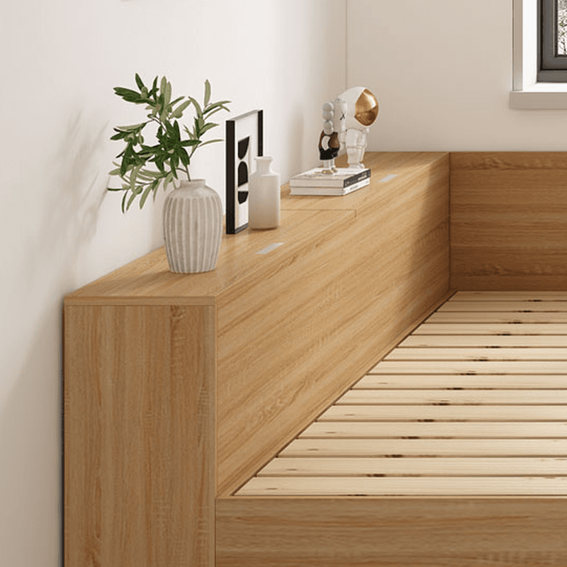 Natural Color Solid Color Tatami Bed for Bedroom - image 3
