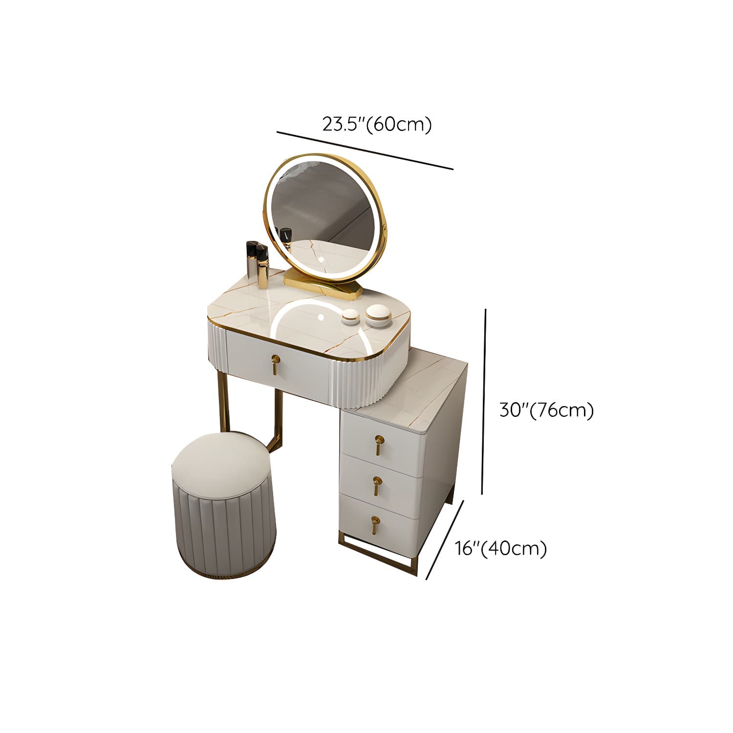 Contemporary Makeup Vanity Desk Table 29.9" H Bedroom Makeup Counter - image 32