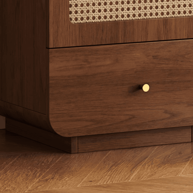 Simple Rectangular Accent Cabinet with Storage, Engineered Wood Countertop, Pull Knobs, Auburn Top, and Soft Close Drawer - image 10