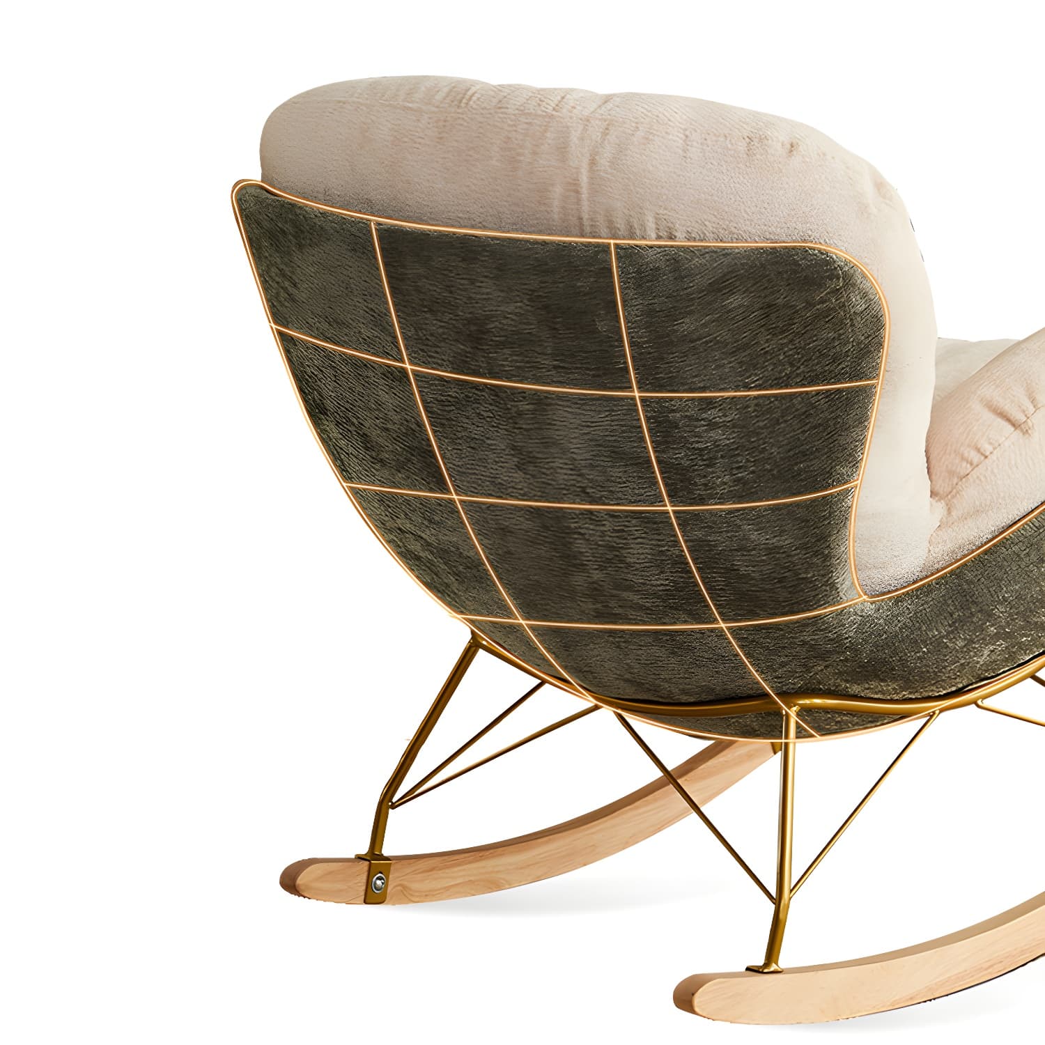 Scandinavia Rocking Accent Chair with Removable Cushions in Solid Wood - image 15