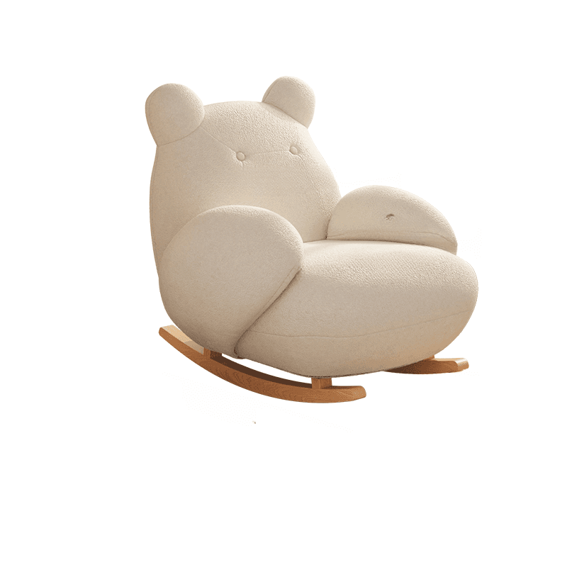 Contemporary Upholstered Rocking Chair with Cushioned Round Arm, Ottoman Included/Not Included