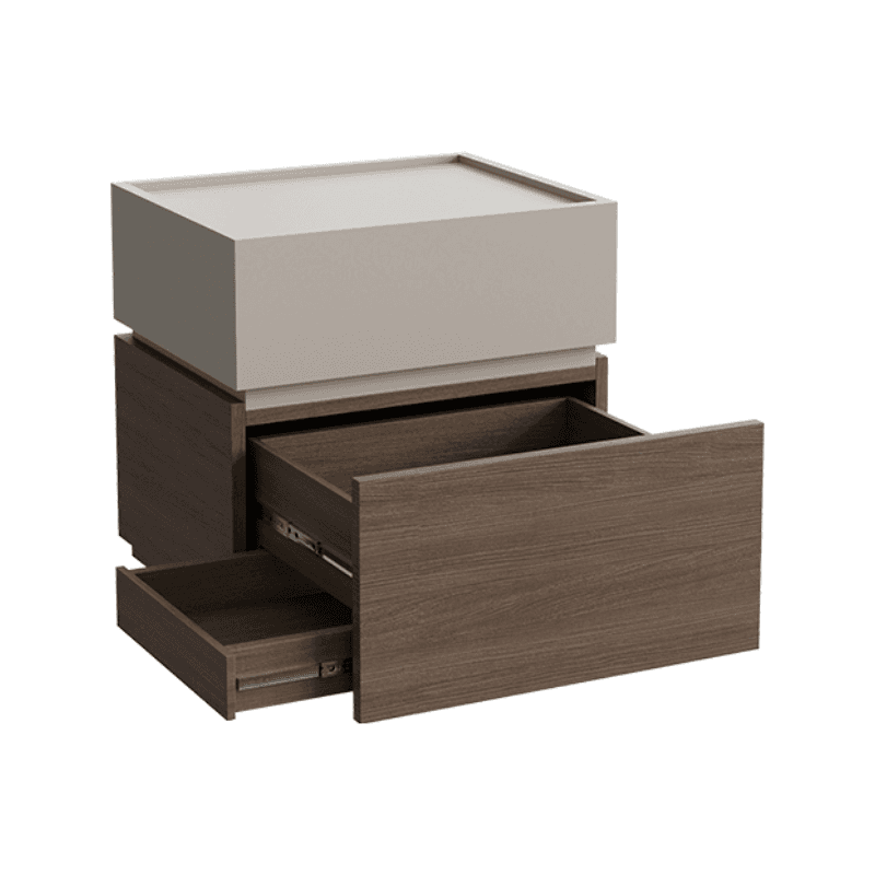 Organic Modern Nightstand With Drawer Organization and 3 Drawers in Real Wood