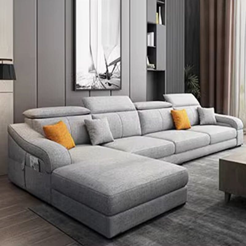 L-Shape Left Sofa Chaise for 5-seater with Sloped Arms in a Trendy Style - image 7