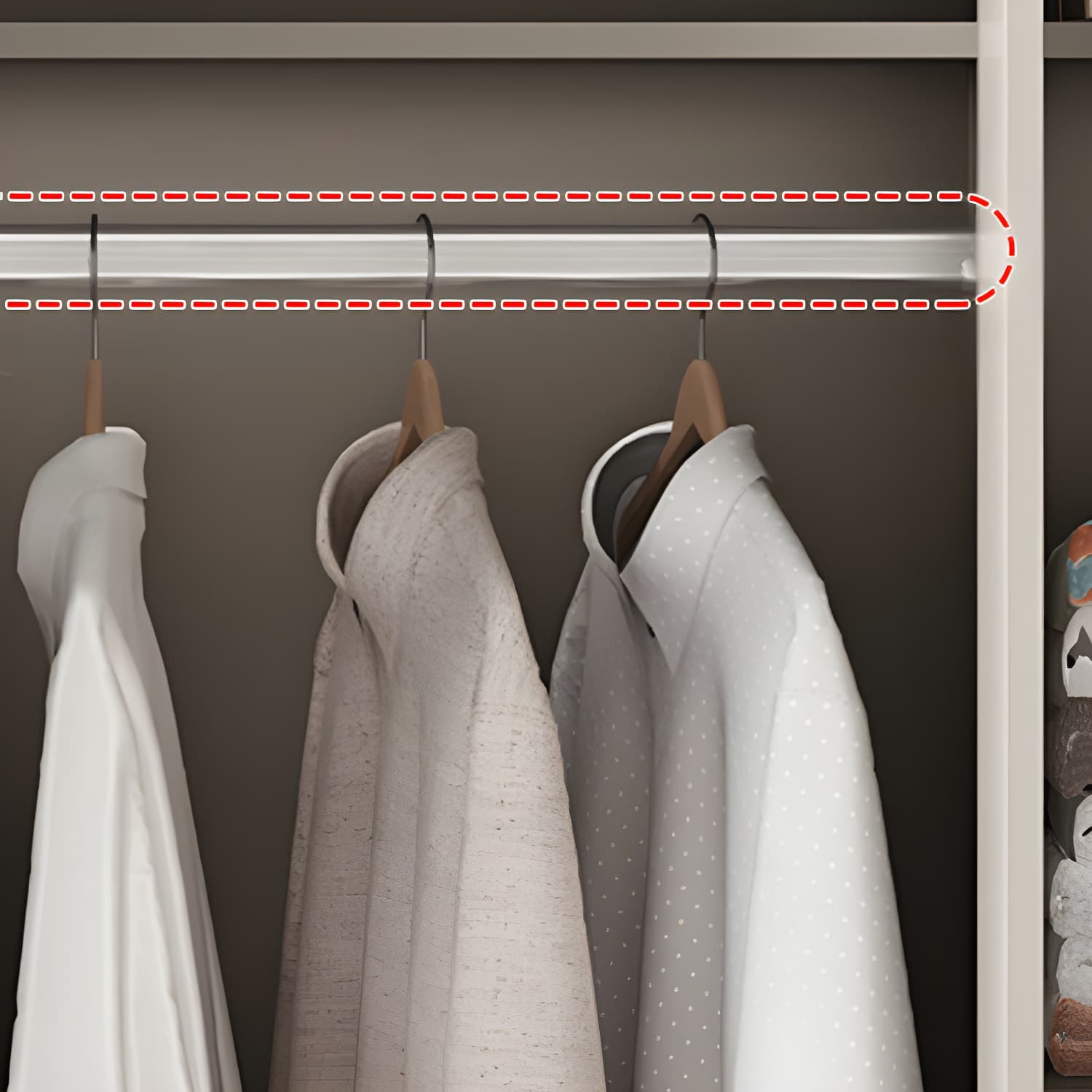 White Wood Wardrobe Armoire with Hinged Doors and Shelves Included - image 6