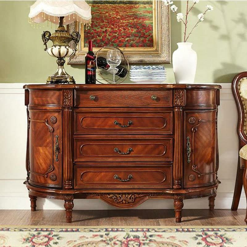 Traditional Wooden Sideboard with Storage Cabinets and Drawers - image 4