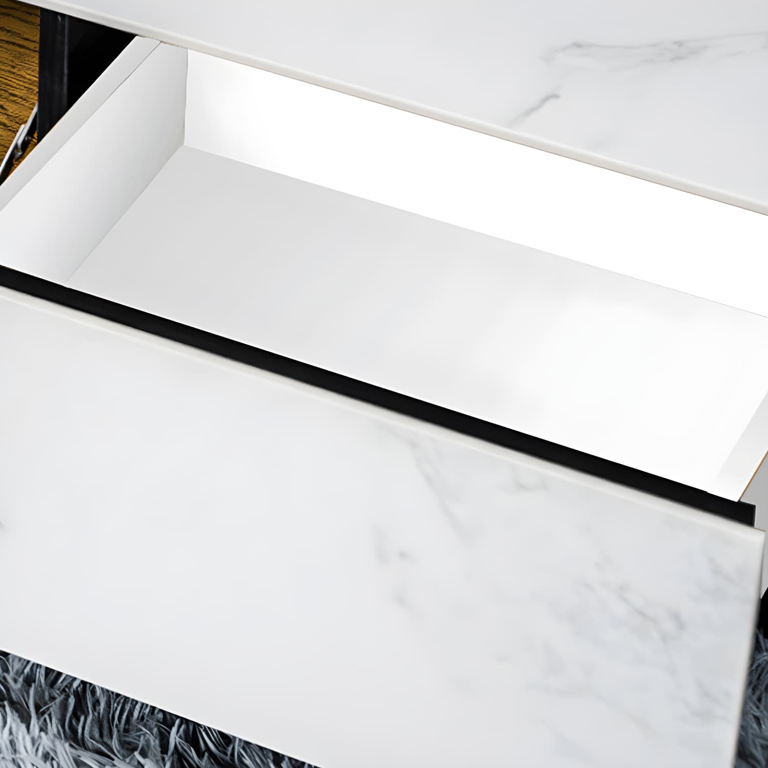 Stone TV Stand Console Contemporary Media Console with Drawers - image 10