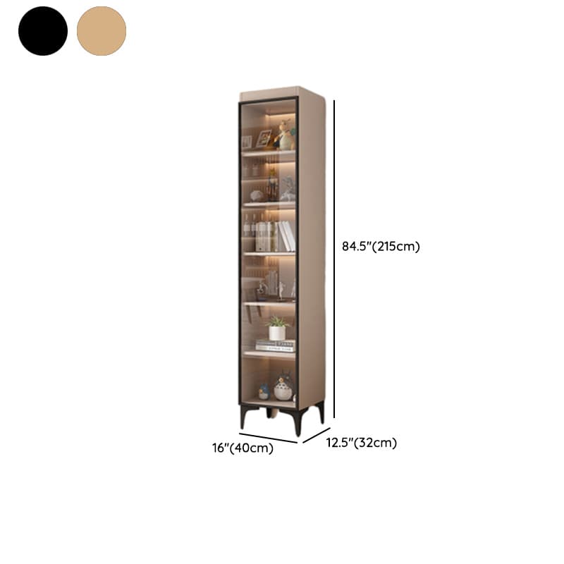 Simple Rectangular Standalone Accent Cabinet with Closet, Laminate Countertop, Glazed Door, and Sand Top - image 14