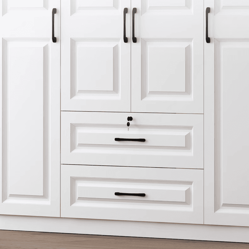 Sleek White Nordic Wooden Detached Almirah with Soft Close Drawers, Doors, and Clothing Rod - image 7