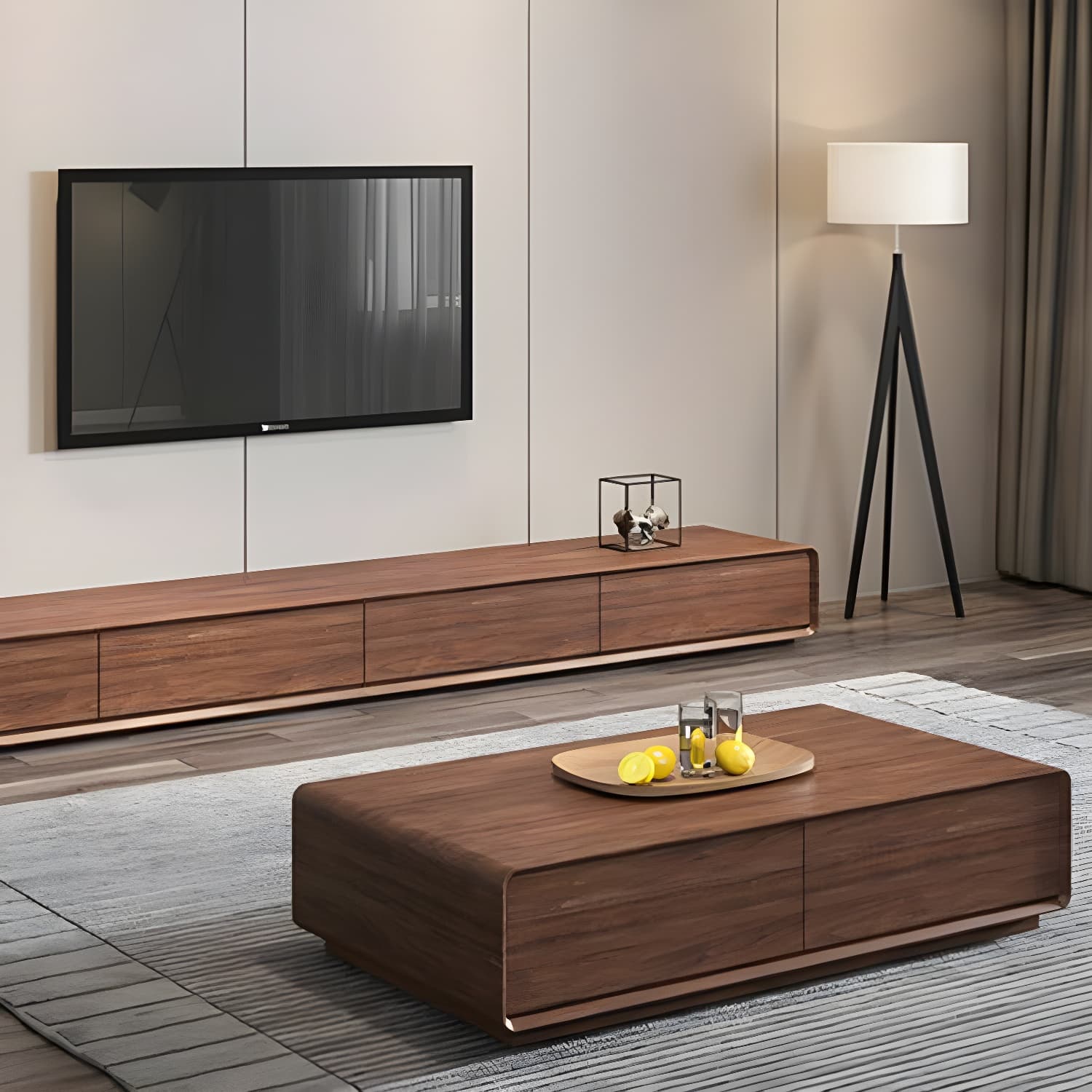 Modern Wood Coffee Table with Drawers - Rectangular Shape and Storage Included - image 14