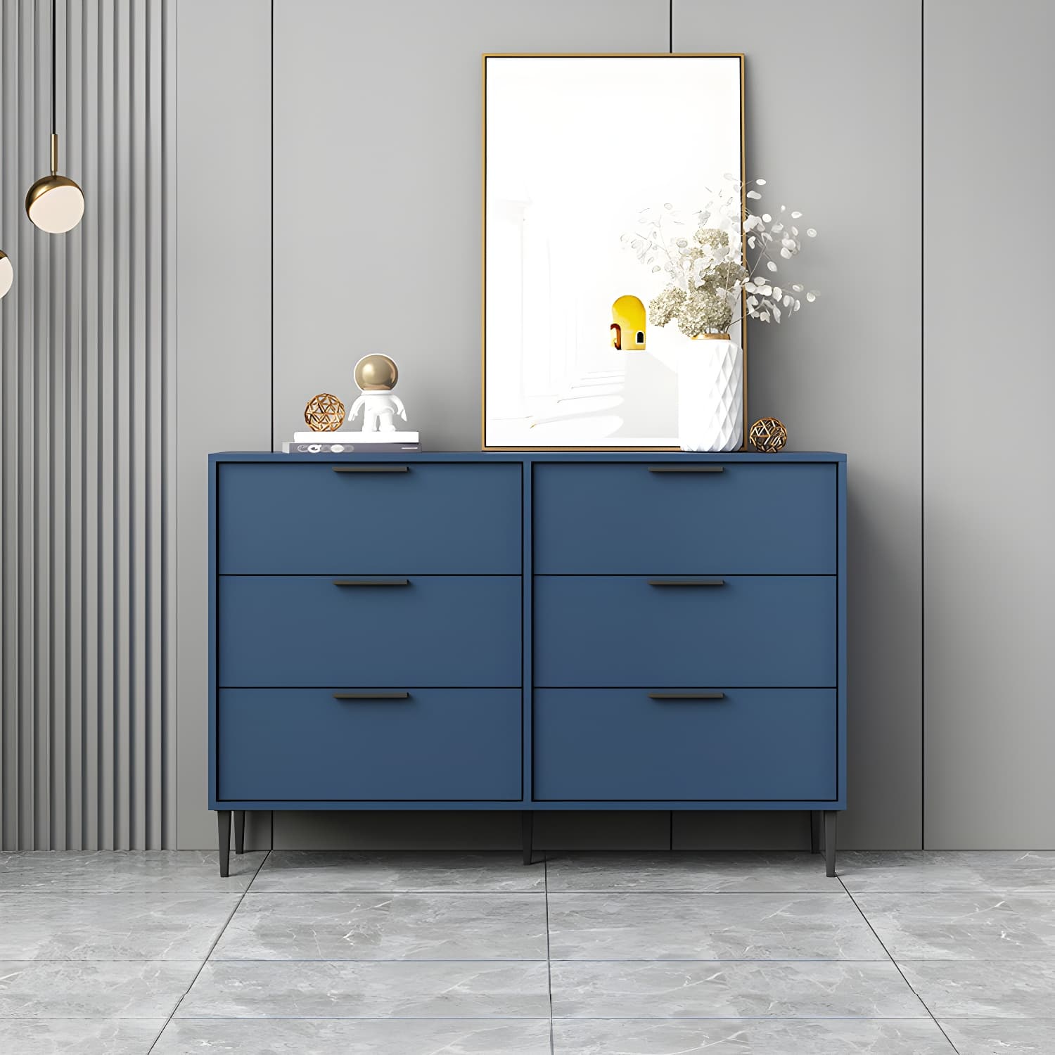 Modern Horizontal Storage Chest Dresser Wooden Storage Chest with Drawers - image 7