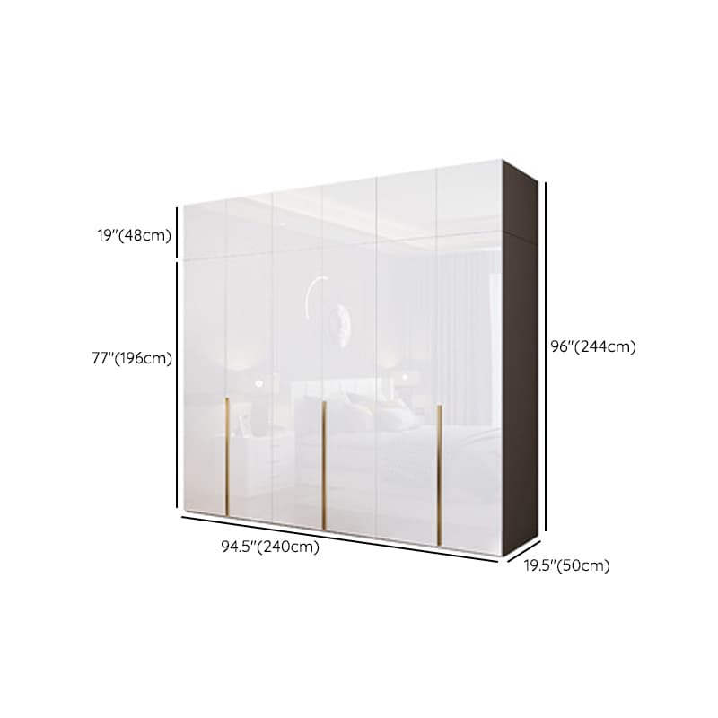 Simple Freestanding Cream Manufactured Wood Cabinet Armoire with Interior Shelves, Clothing Rod & Soft Close Drawer - image 24