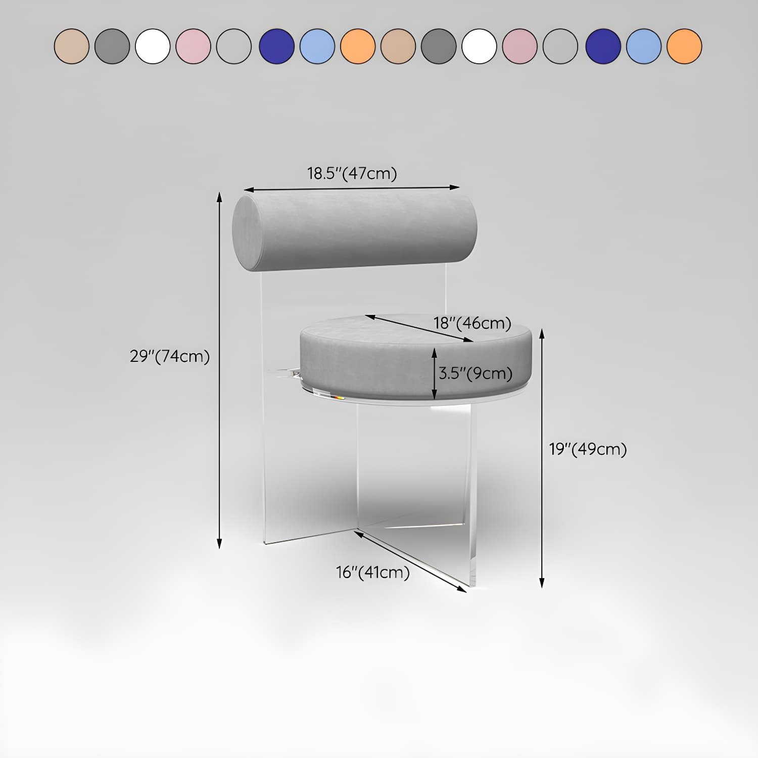 Modern Clear Leg Side Chair with Solid Back and Low Back Heights for Kitchen & Dining - image 23