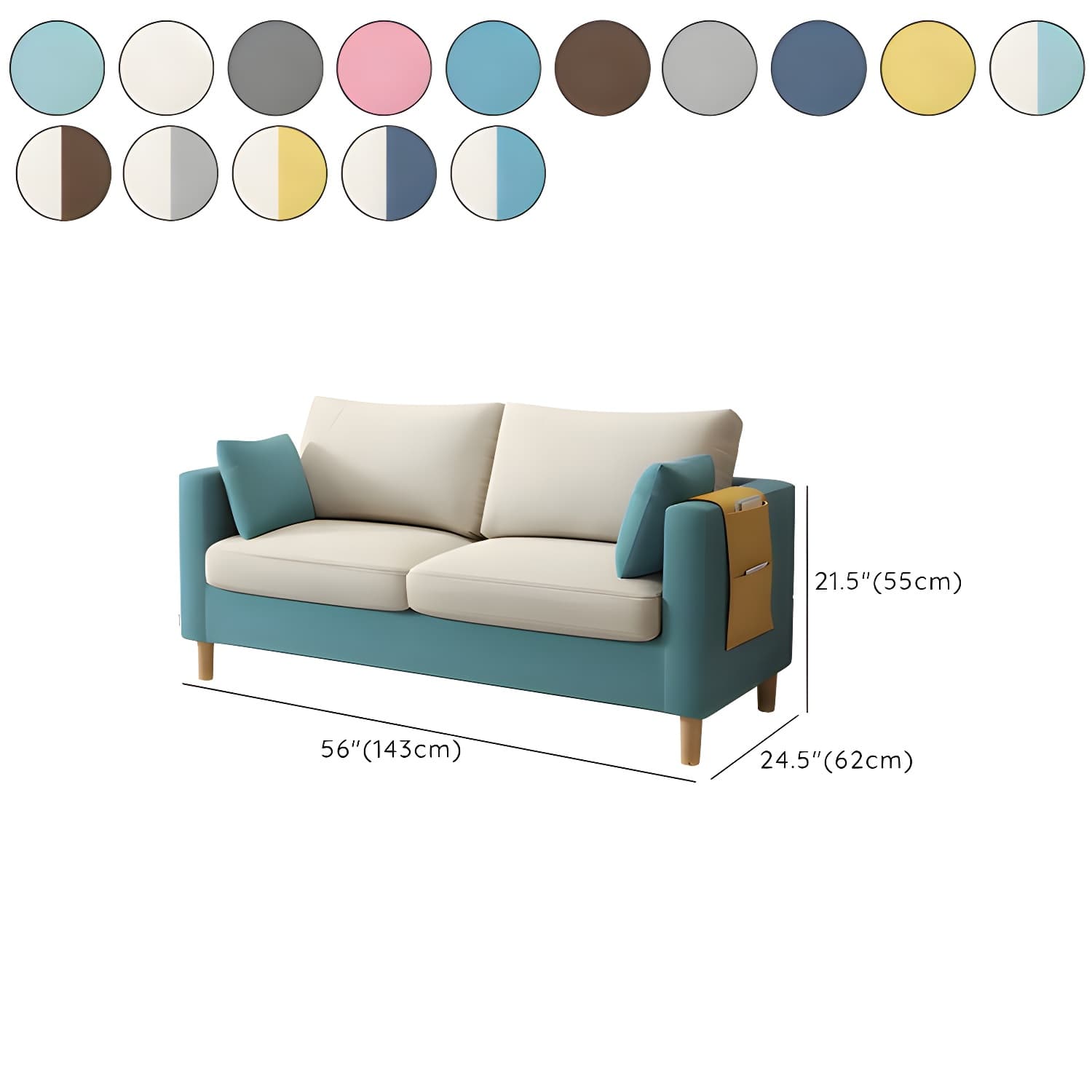 Contemporary Square Arm Loveseat with Machine Washable Cover and Pillows - image 25