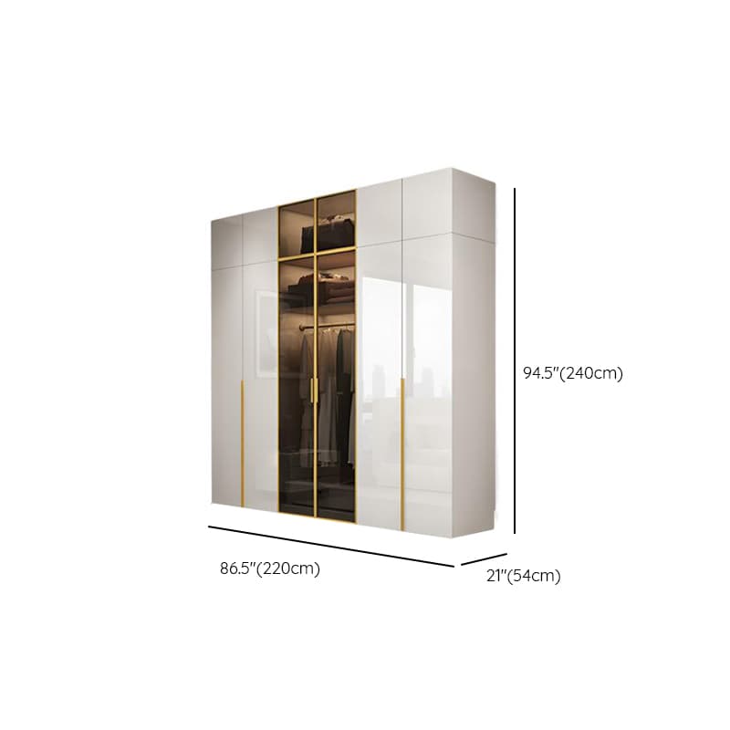Chalk Minimalist Laminate Cabinet Armoire with Soft Close Drawer, Soft Close Door, Interior Shelves, and Clothing Rod - image 14