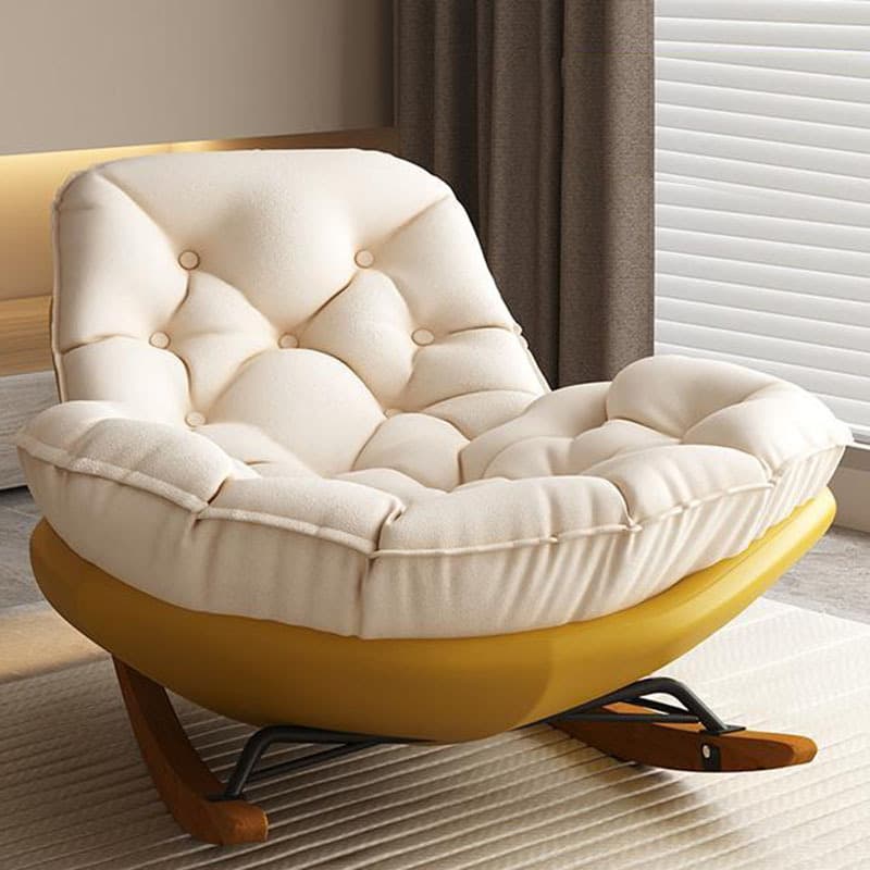 Chalk Modern Simple Style Upholstered Rocking Chair Couch, Scratch-defiant & Cushioned - image 4