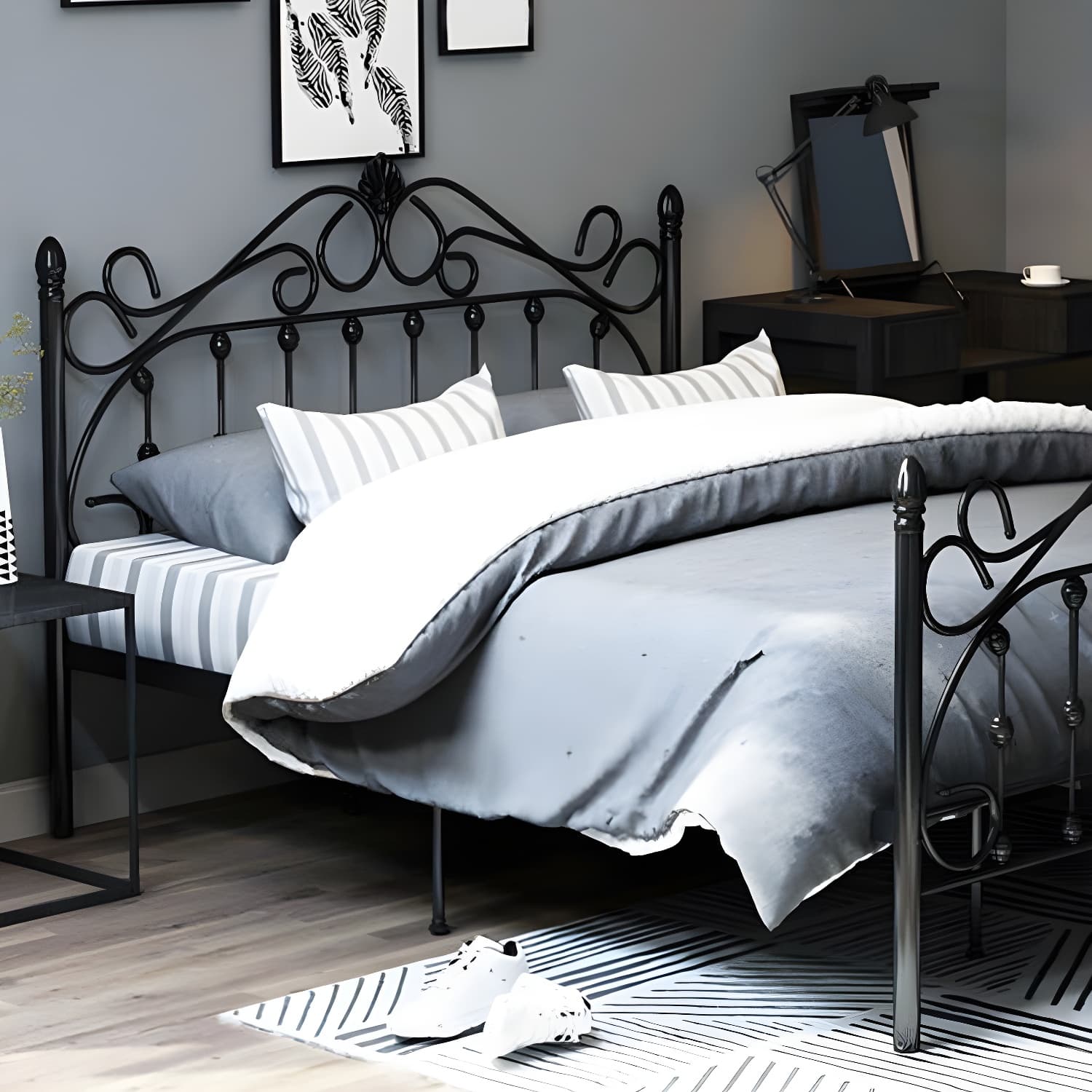 Industrial Style Standard Bed Iron Multiple Colors Excluding Storage Space - image 8