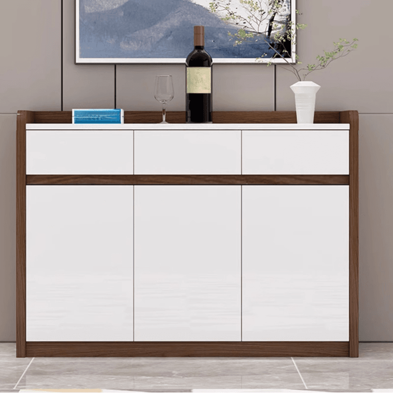 Minimalist Sintered Stone Buffet Table with 3 Drawers/Single Drawer, Closet, Standard/Wide/Narrow Size, Changeable Shelf, and 5 Doors/4 Doors/3 Doors