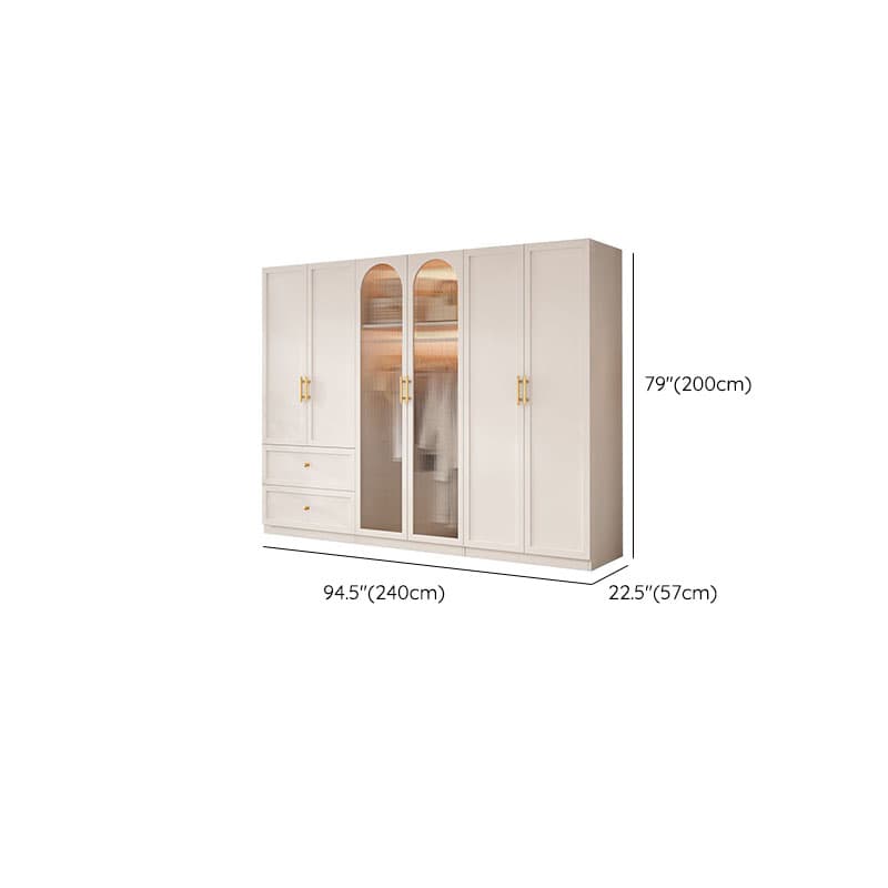 Simple Beige Engineered Wood Freestanding Armoire Cabinet with Soft Close Door, Clothing Rod & Interior Shelves - image 18