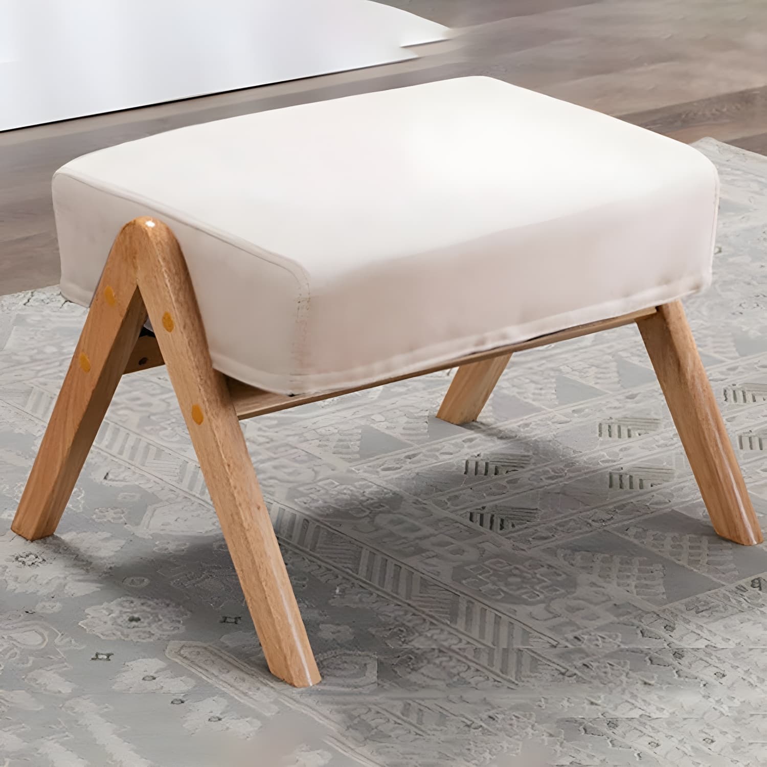 Mid-Century Modern Rocking Accent Chair with Solid Wood Frame and a Pillow - image 18
