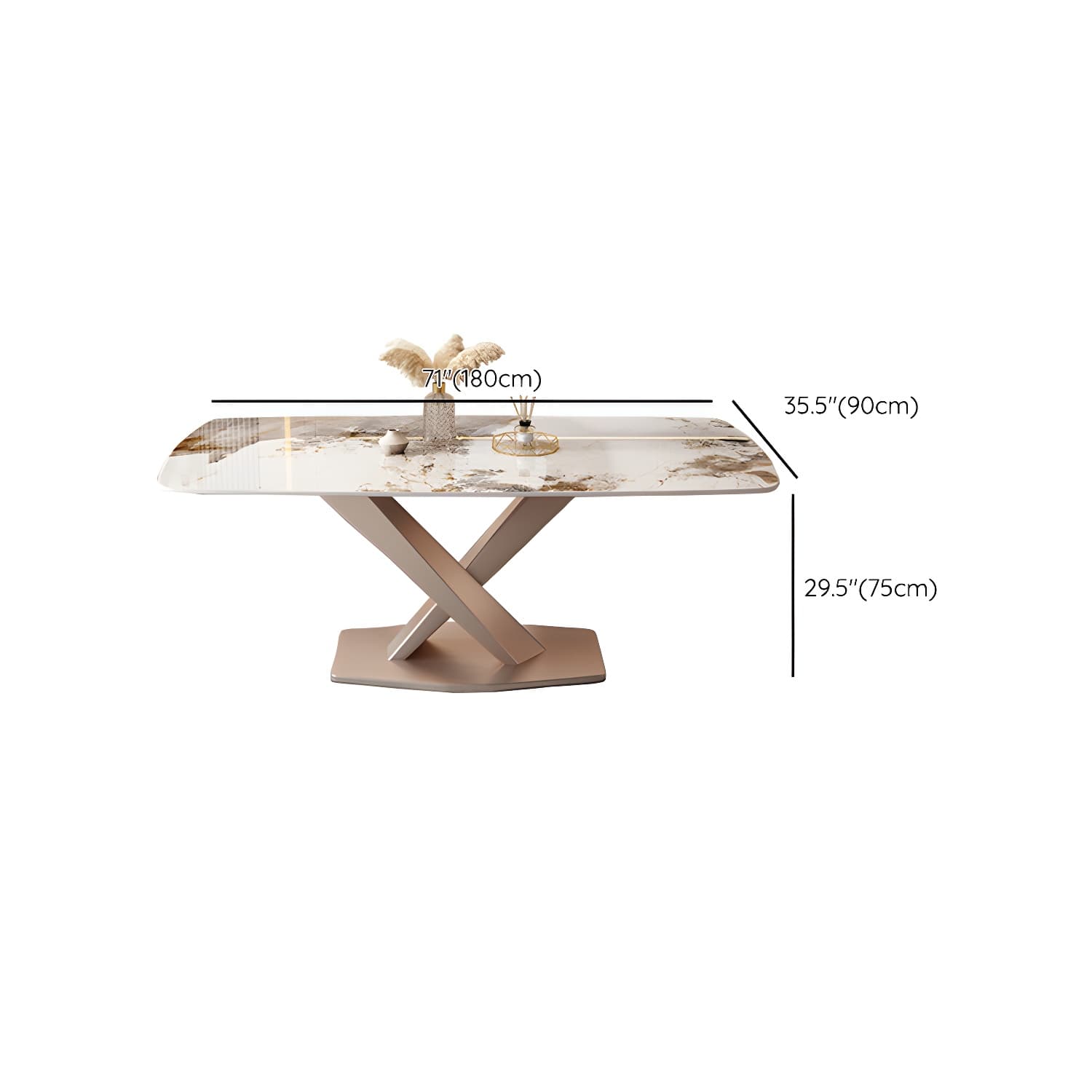 Modern Rectangle Dining Table Set 1/2/5/7 Pieces with Metal Base Kitchen Furniture Set - image 14