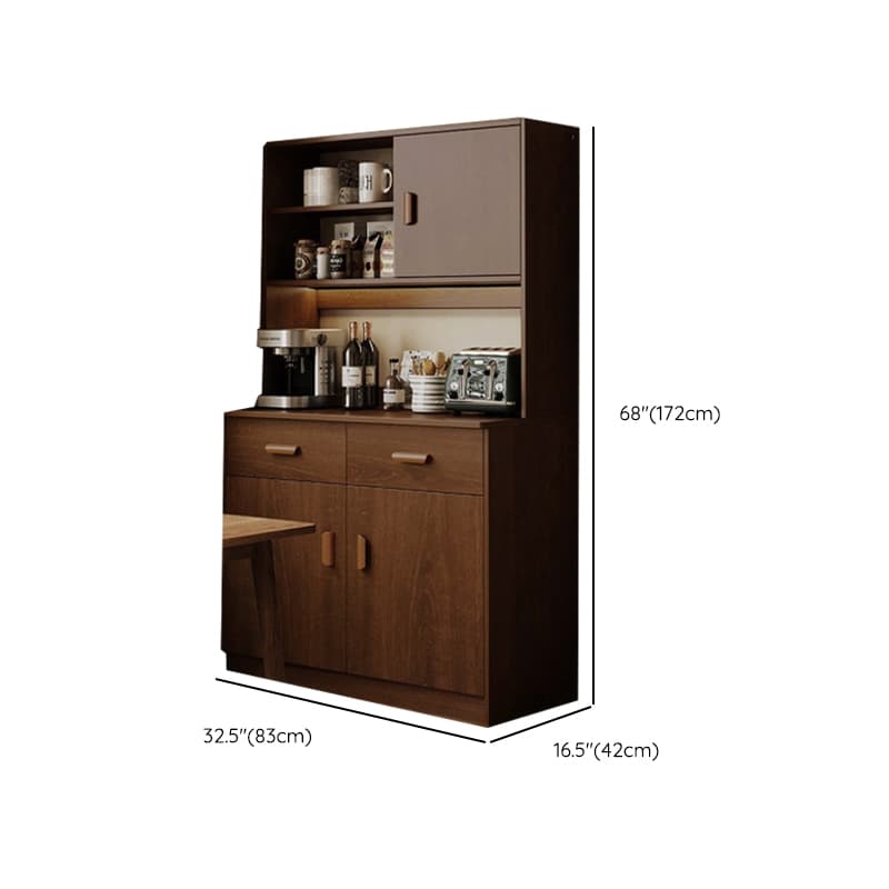 Modish Sideboard/Microwave Shelf Cabinet with Multiple Drawers, Narrow Size, 1 to 3 Shelves, Larder Storage, Timber Countertop, and Various Doors - image 22