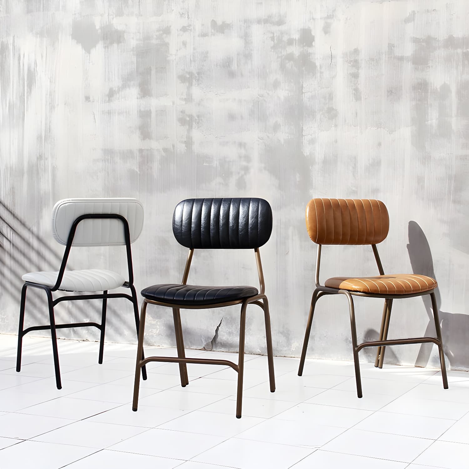 Industrial Metal Dining Room Chairs Open Back Dining Side Armless Dining Chairs (Set of 2) - image 12