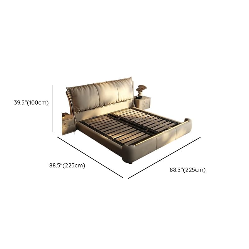 Light Gray Luxurious Solid Color Storage Bed/Platform Bed with Pine Wood Frame for Living Room - image 11