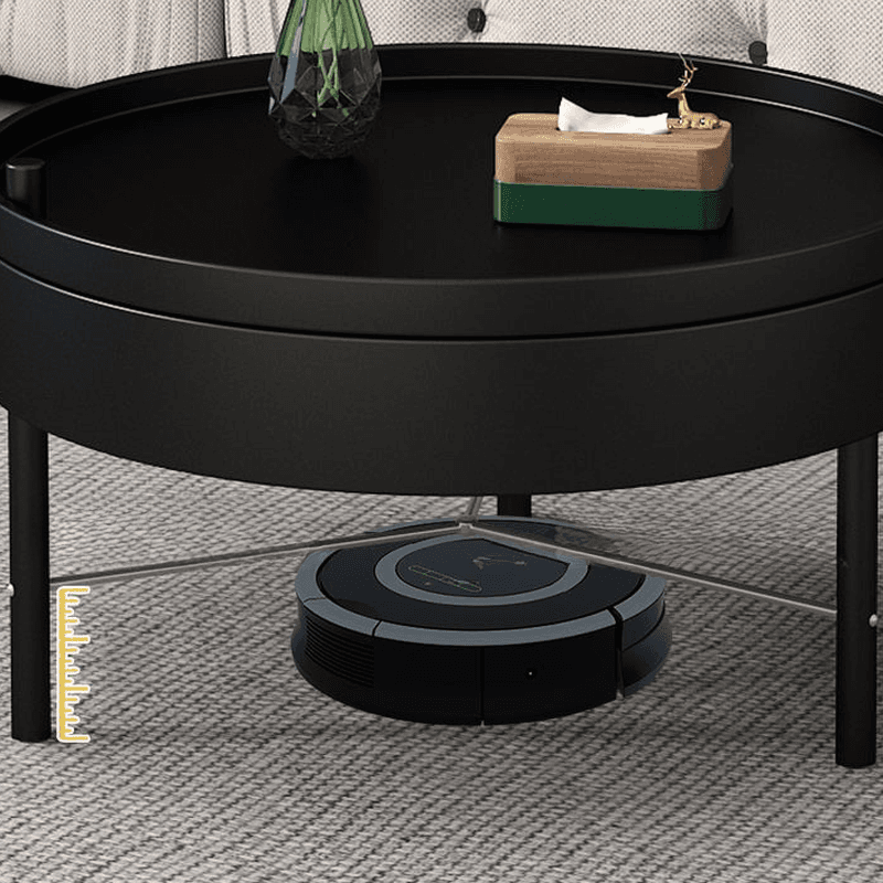 Shabby Chic Circular-shaped Lumber Pallet Table with Stockroom for Indoor Use - image 11