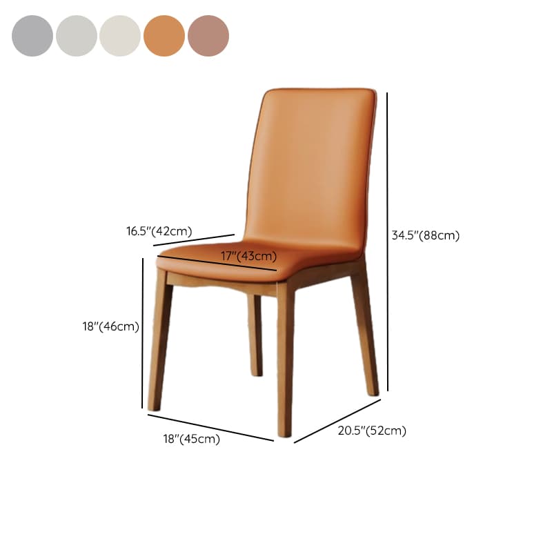 Modern Simple Style Armless Chair with Parsons Chair Back, Upholstered in Timber Legs - image 11