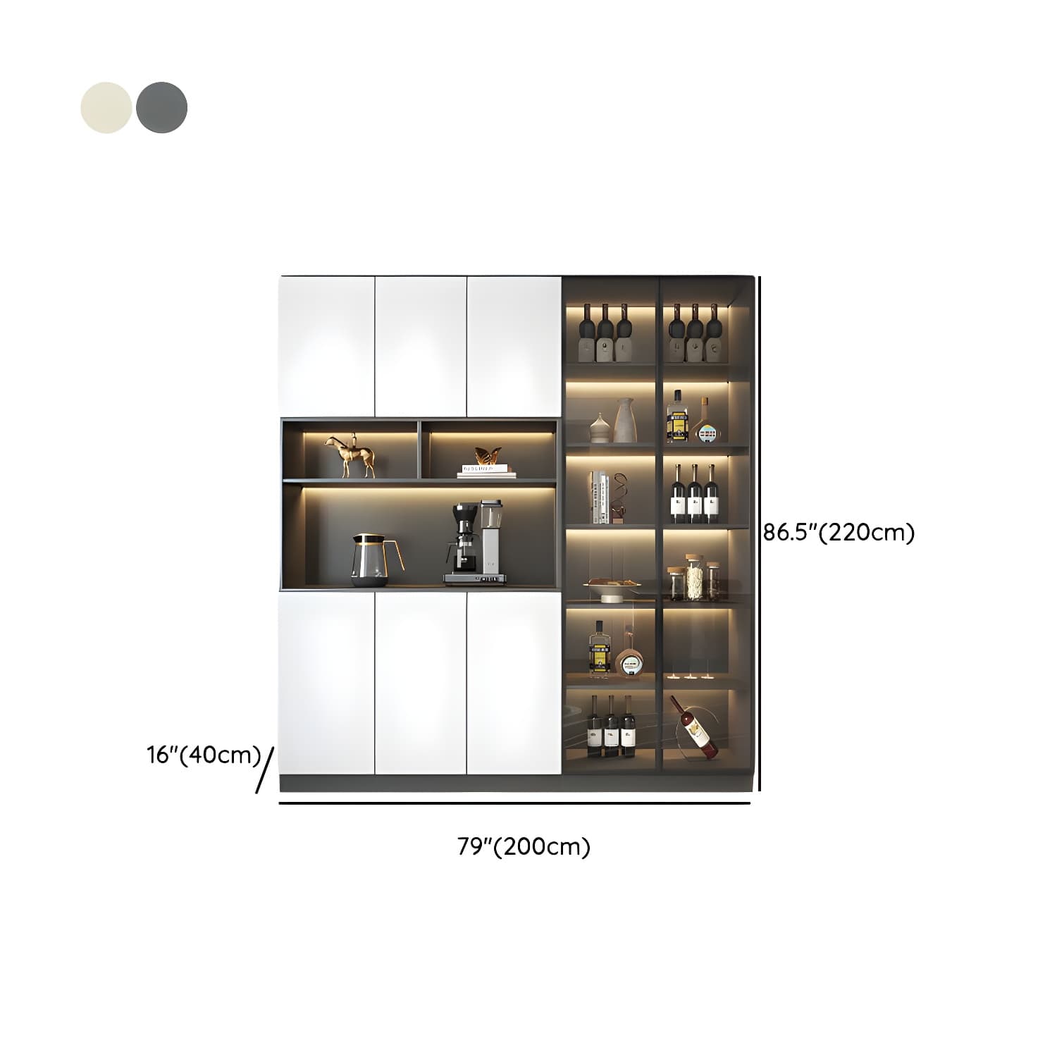 Modern Living Room Manufactured Wood Sideboard with Lighting - image 20