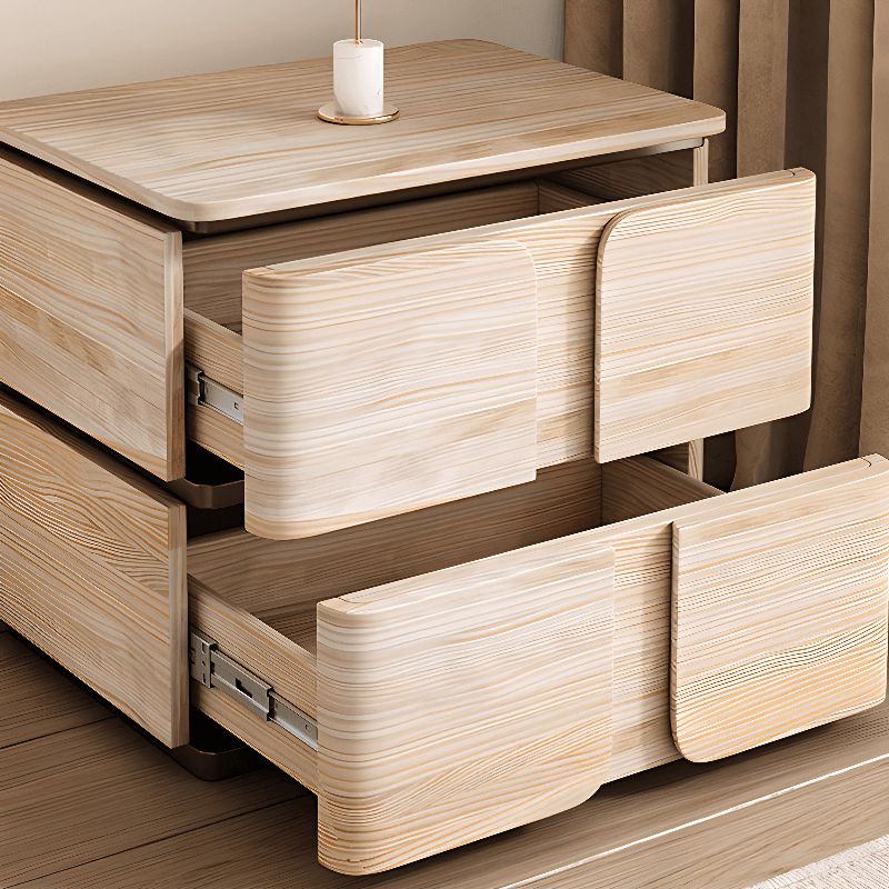 Art Deco Nightstand With Drawer Organization with 2 Drawers and Lumber Countertop - image 15