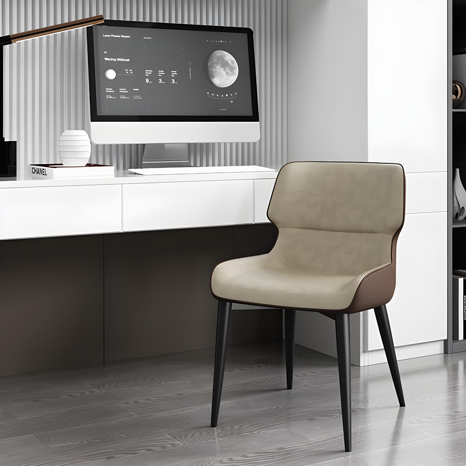 Contemporary Home Wingback Side Chair Matte Finish Leather Dining Chair - image 19
