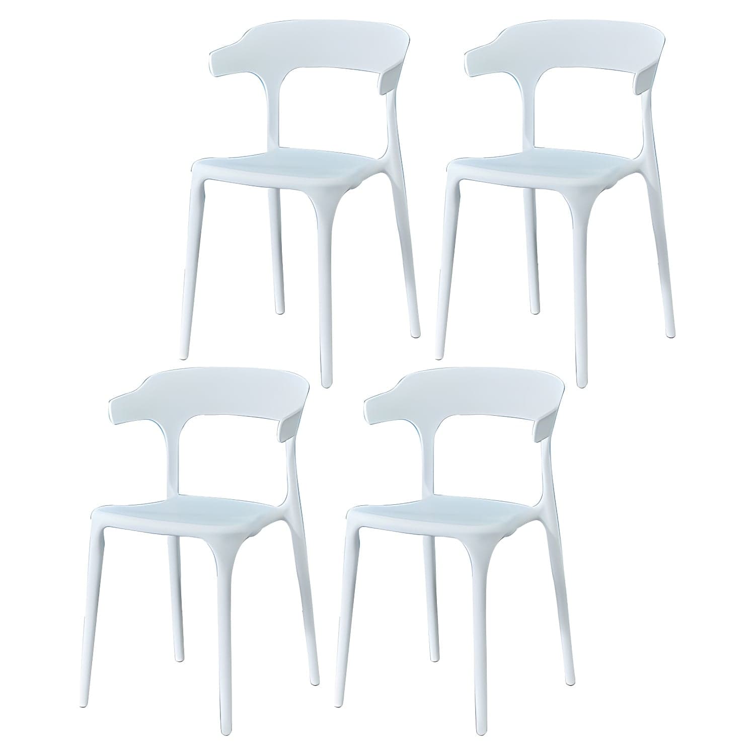 Glam Plastic Side Chair Matte Finish Open Back Dining Chair for Dinning Room - image 14