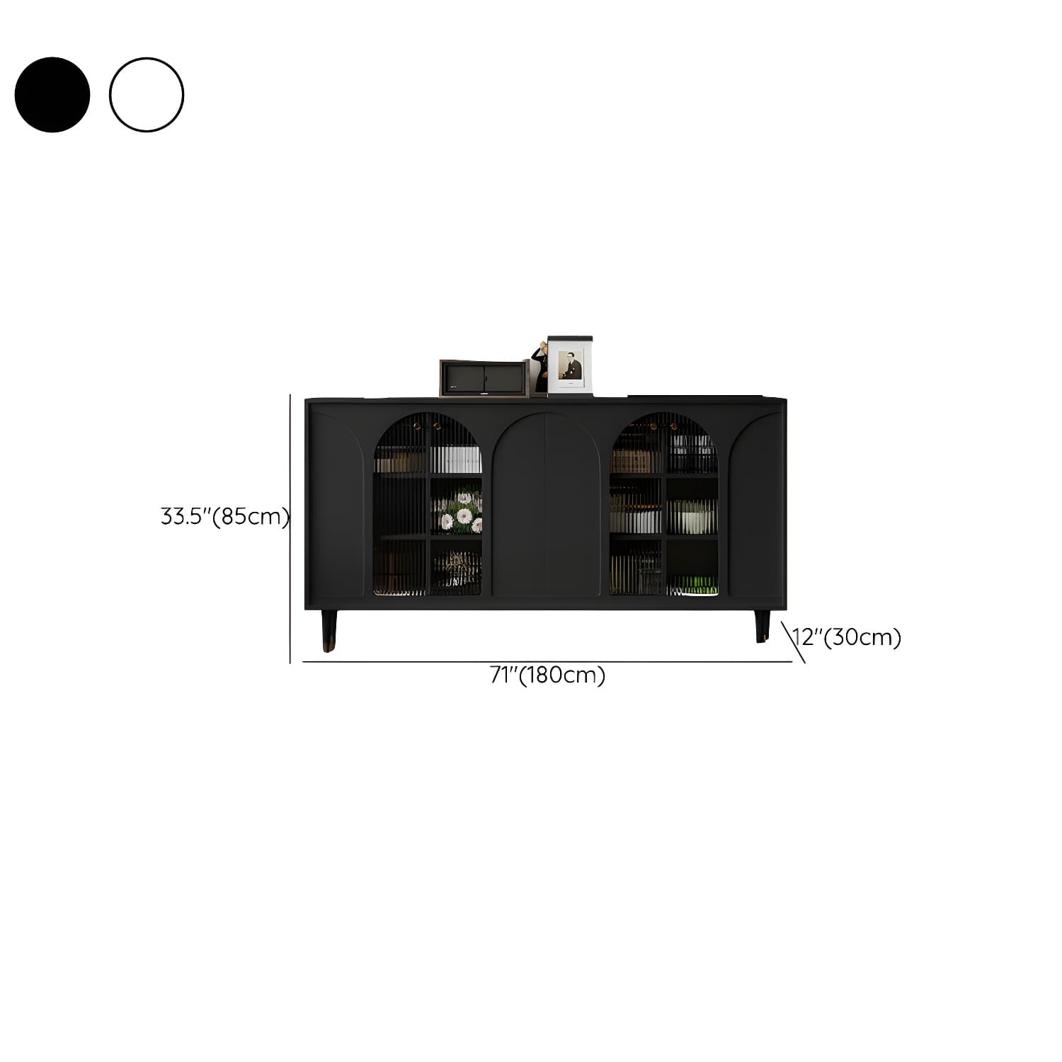 Modern Wooden Sideboard with Glass Doors and Adjustable Shelving - image 17