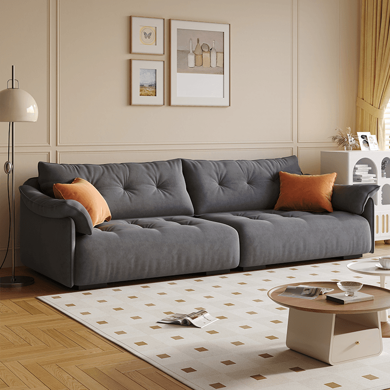 Drawing Room Standard Sofa in Midnight Black/Amber Color/Off-White with Armrest - image 3