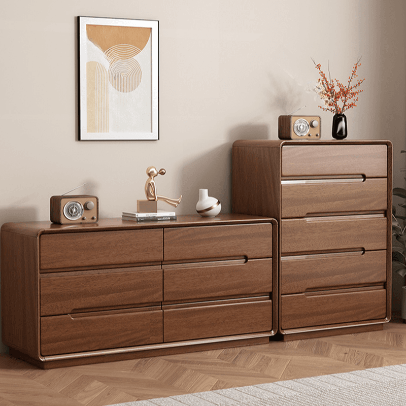 Trendy Walnut Wood Double Dresser/Lingerie Chest/Bachelor Chest with 5 Drawers/4 Drawers/8 Drawers in Horizontal/Vertical Orientation - image 9