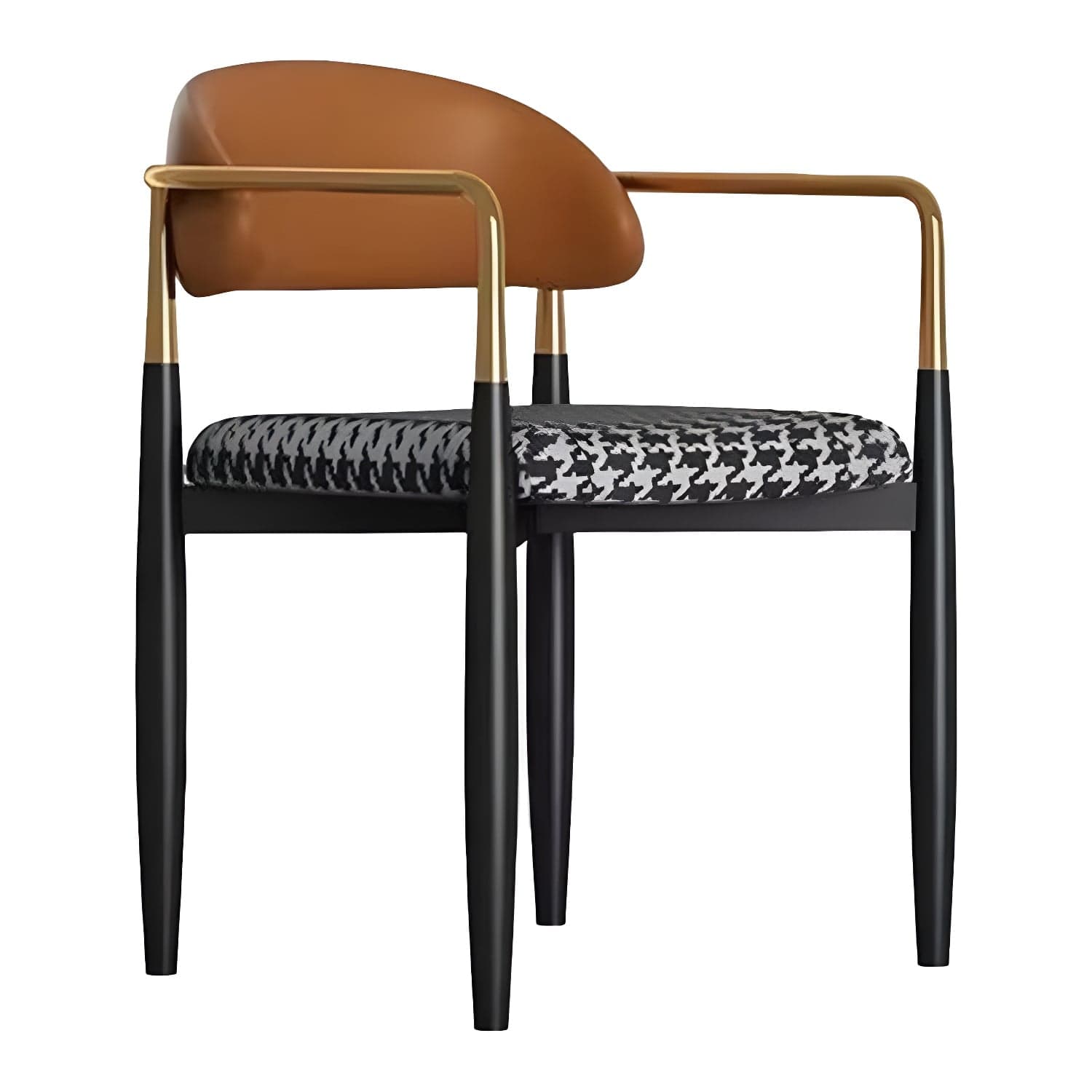 Upholstered Dining Chair Glam Style Open Back Dining Armchair for Indoor - image 3