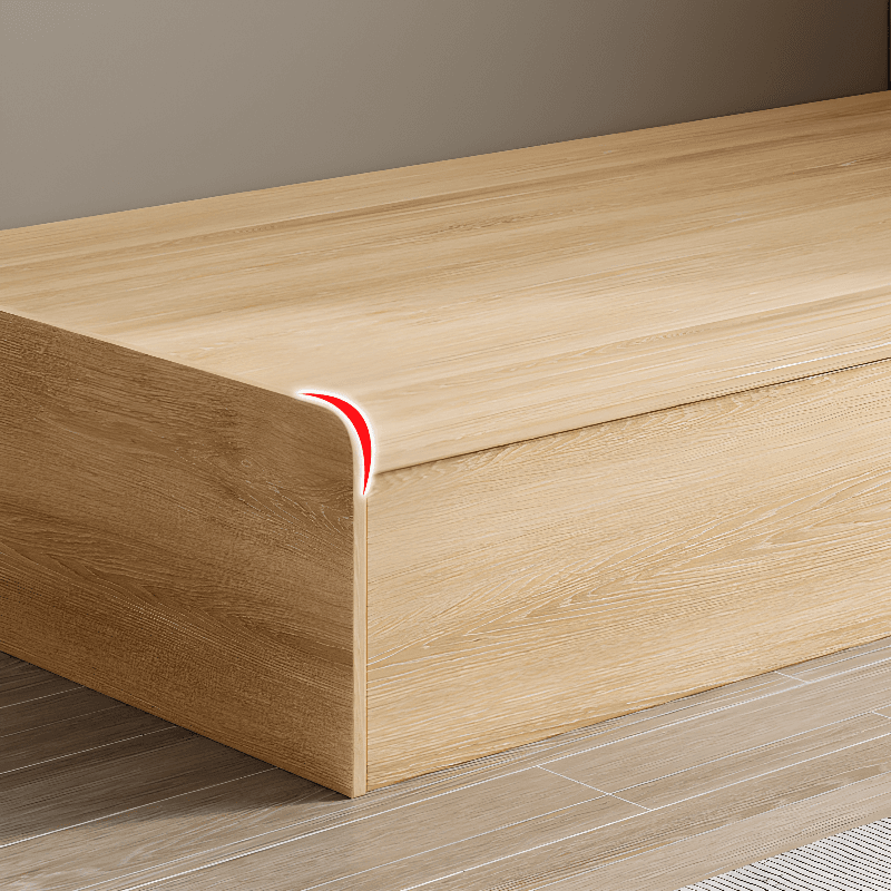 Lumber Framed Rectangle Bed with Natural Headboard for Living Room in a Modern Style - image 9