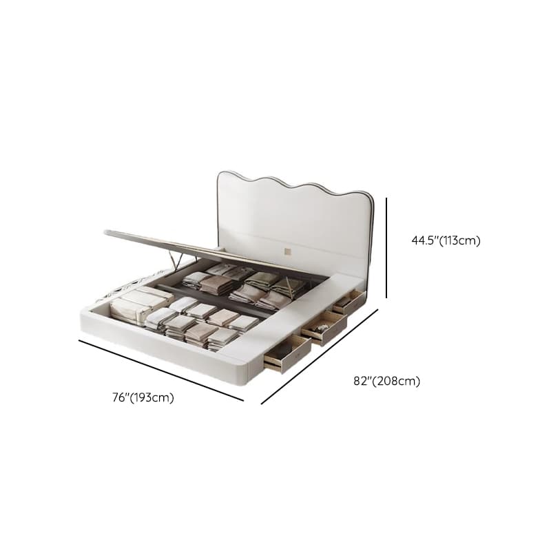 Solid Color Storage Bed/Platform Bed with 3 Storage Boxes and Pine Wood Frame for Living Room - image 15