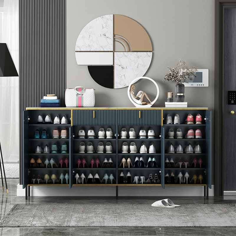 Free Standing Stone Wet-resistant Utility Storage Cabinet with 12 Interior Shelves & 3 Cabinets Living Room - image 8